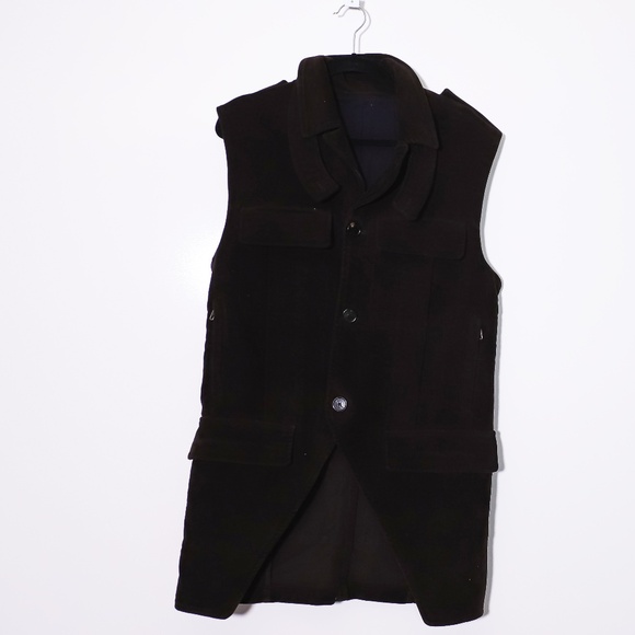 Ann Demeulemeester Other - Ann Demeulemeester Men's Cotton Velvet Velour Sleeveless Collared Jacket Vest L